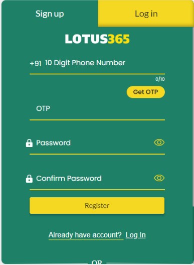 sign up lotus365